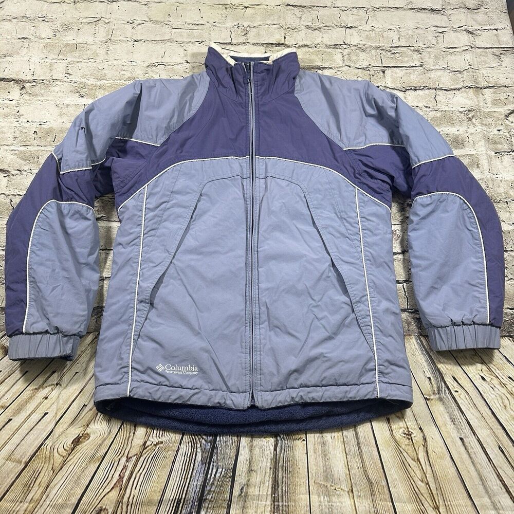 Columbia Winter Jacket Women’s S Light Blue Purple Snow Skiing Reversible Coat